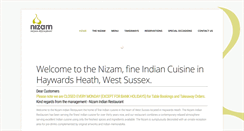 Desktop Screenshot of nizamindian.co.uk